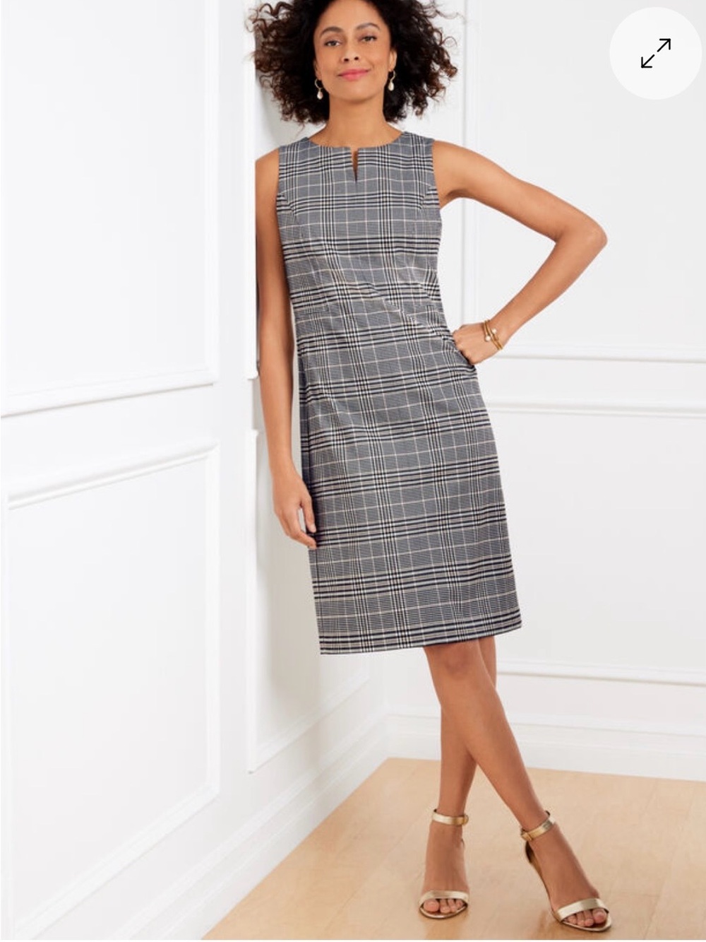 LAKE GLEN PLAID SLEEVELESS SHEATH DRESS